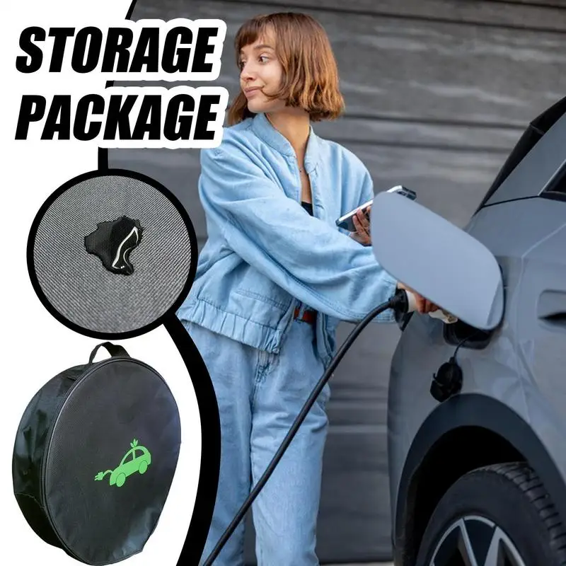 

Ev Cable Bags Ev Charger Cable Handled Bag Heavy-Duty Weatherproof Protective Case Car Accessories Toolbag For RV Power Cord