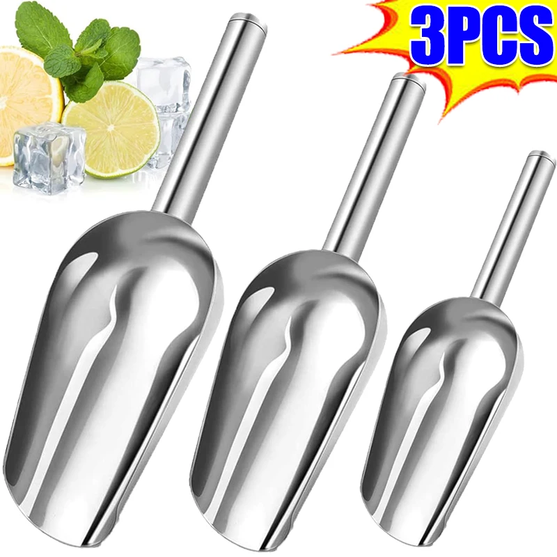 3/1Pcs Edelstahl Eis Schaufel Multi-verwenden Getreide Kaffee Bohnen Schaber Süßigkeiten Lebensmittel Scoop Messlöffel bar Küche Gadgets