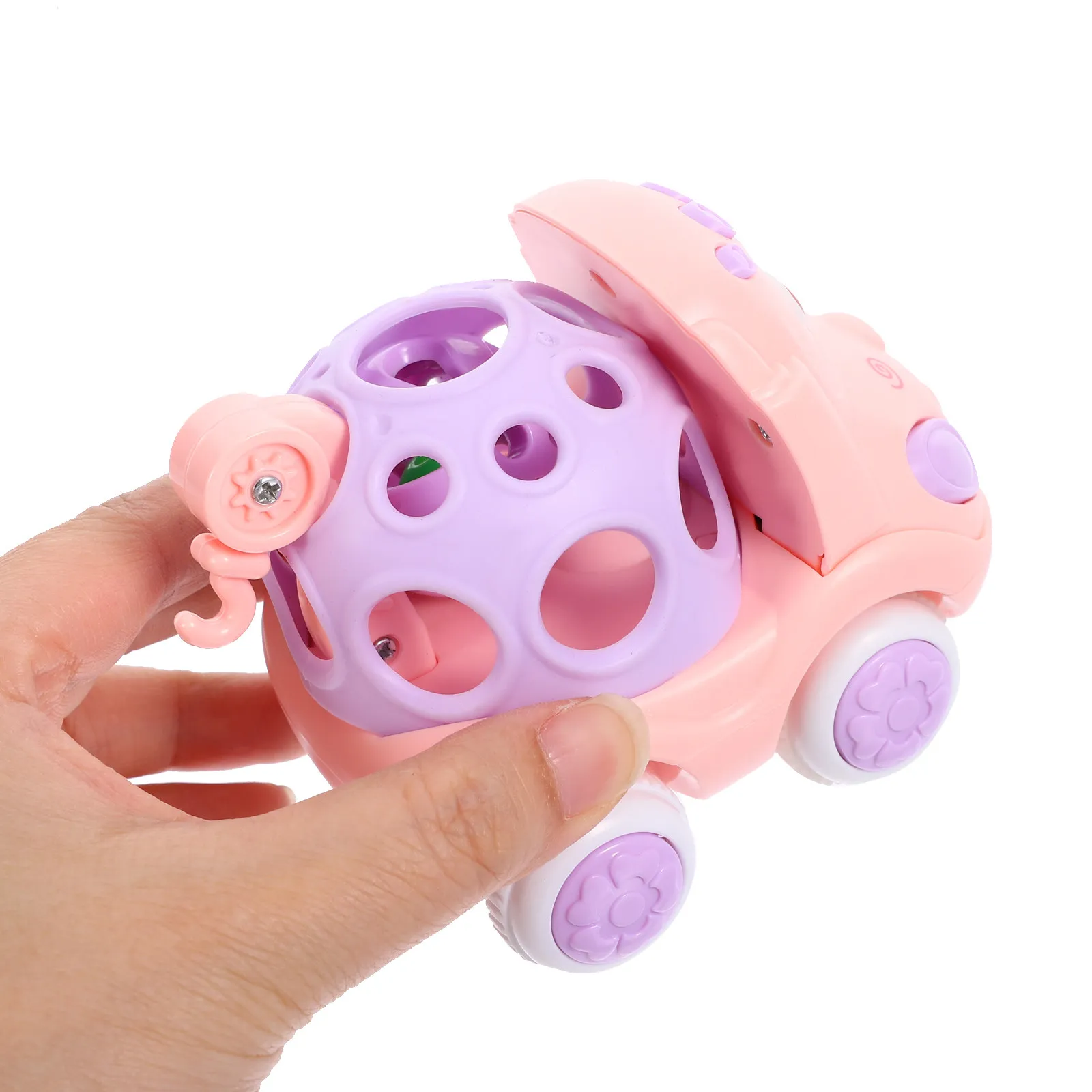 3 szt. Autka do pchania z motywem zwierząt z kreskówek, wykonane z wytrzymałego silikonu ABS, napęd inercyjny, prezent urodzinowy/świąteczny dla dzieci, rozwijająca koordynację ręka-oko