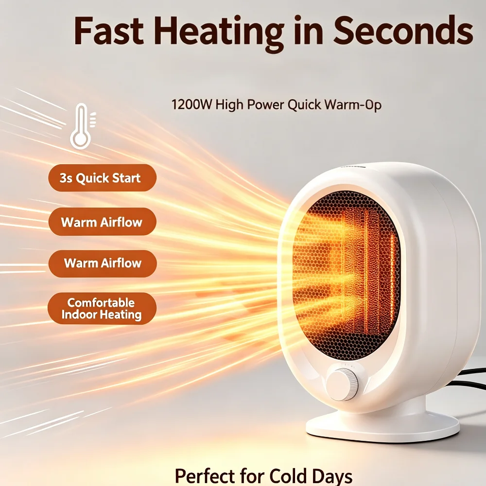 Mini Electric Heater Quick Heating Overheating Protection Home Electric Heater Desktop Small Warm Air Heater Indoor Office