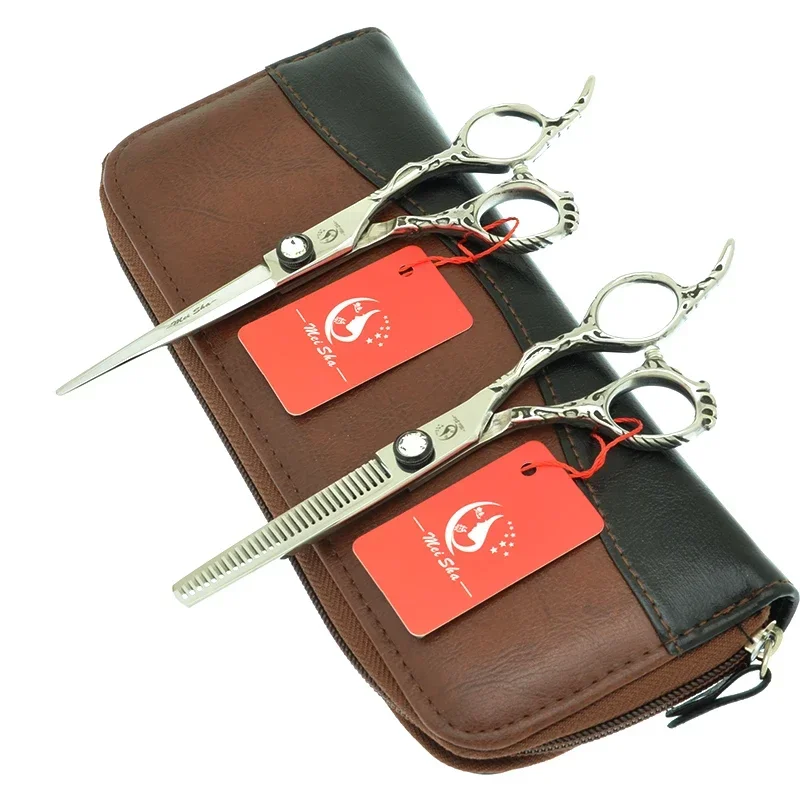 6 بوصة صالون مقص عر اليابان 440C الصلب الحلاق المهنية تصفيف الشعر مقصات القطع ترقق كليبرز الجمال أداة A0073A #1