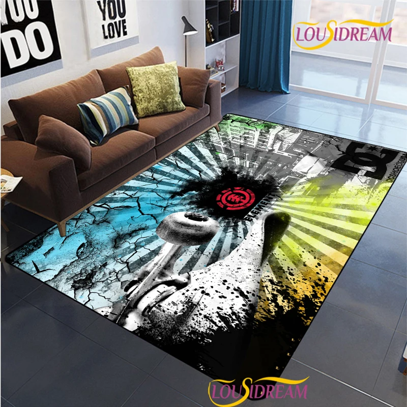 Skateboard Sign E-ELEMENT Non-Slip Area Rug for Living Room,Bedroom,Playroom,Kitchen Door Prayer Floor Mat Home Decor Rug Gift