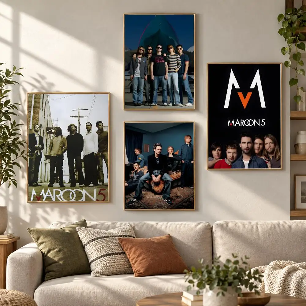 Rock Band M-Maroon 5 Poster HD Waterproof Aesthetic Wall For Home Decor Trendy Durable Easy To Apply Art