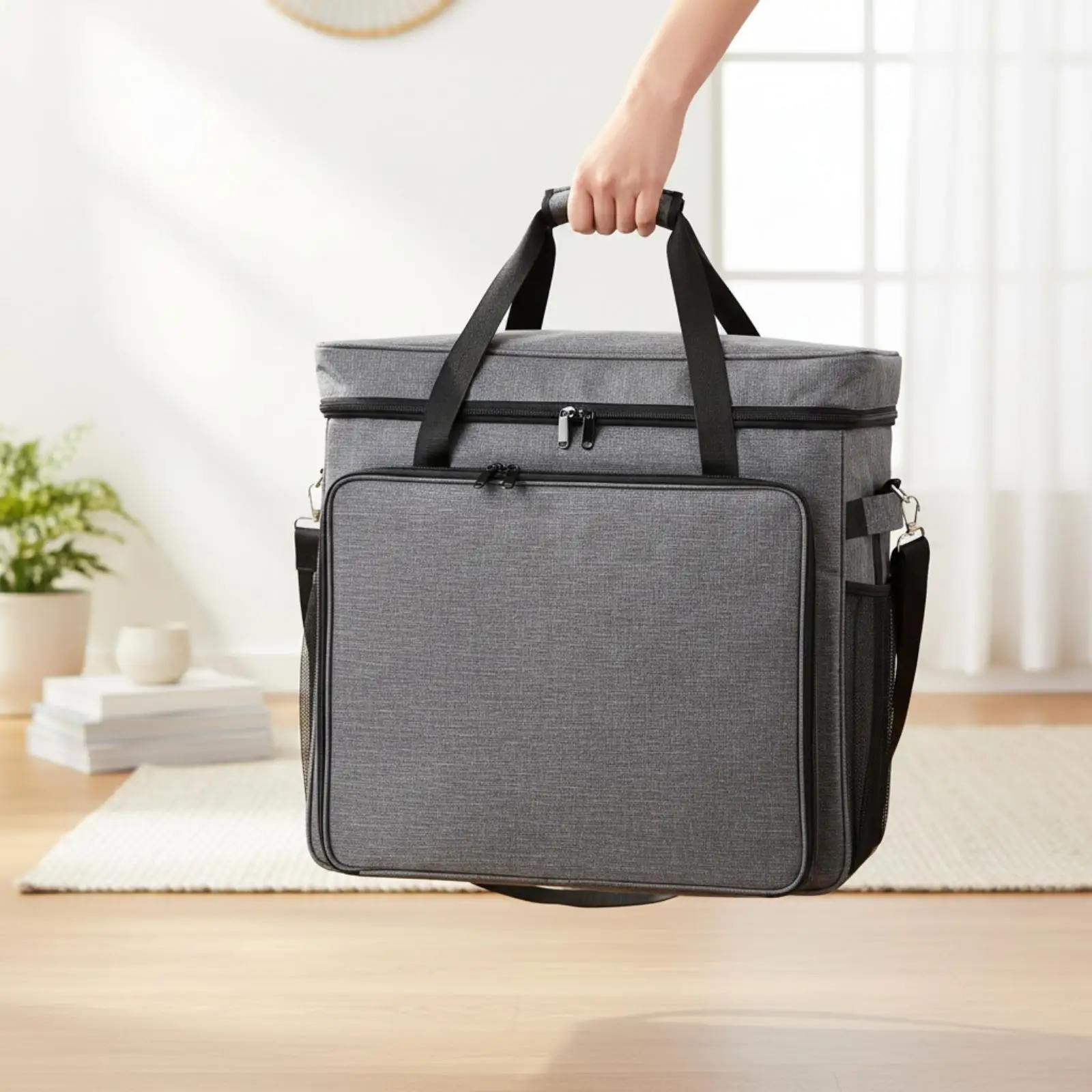 Foldable Slush Machine Cover Pouch Gray Travel Bag for Blender Freezer Drink Unit Protection
