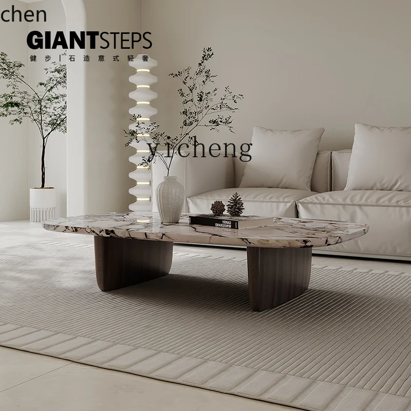 HXL extreme coffee table simple modern light luxury model room living room art stone natural marble