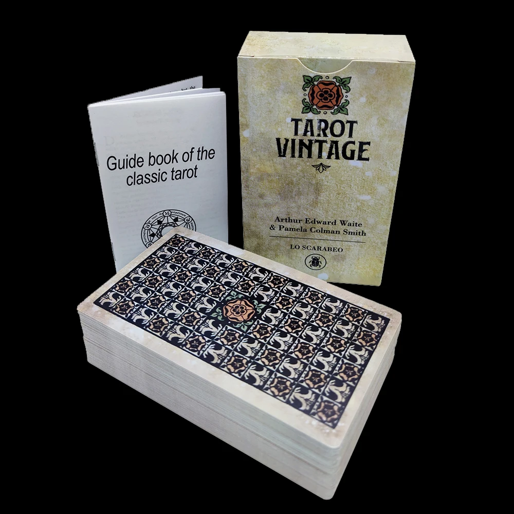 The Vintage Divination Tarot Deck, 78 Antique Style Tarot Cards with Guidebook, Standard Size: 4.75\