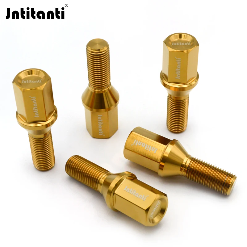 

Jntitanti Gr5 titanium wheel bolt lug screw M14x1.5x28-38mm Long head Extended hexagon head bolt