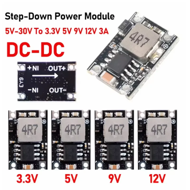 5/10 pz DC-DC Buck Converter Modulo di Alimentazione Passo Da 5 V-30 V A 3.3 V 5 V 9 V 12 V 3A Regolatore di Tensione per Auto Moto batteria
