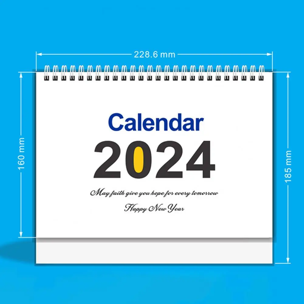 Calendario da tavolo in carta 2024 calendario da tavolo inglese stile semplice piano a spirale libro per la pianificazione degli eventi registrazione della data dell'ufficio