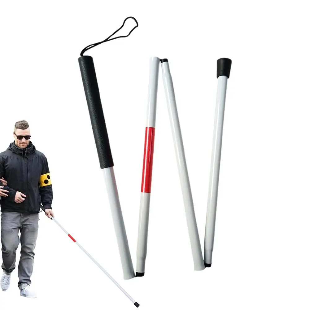 Aluminum Alloy Folding Cane for the Blind Lightweight Walking Stick Portable Guide Cane Anti Slip Blind Man Cane Mobility Aids