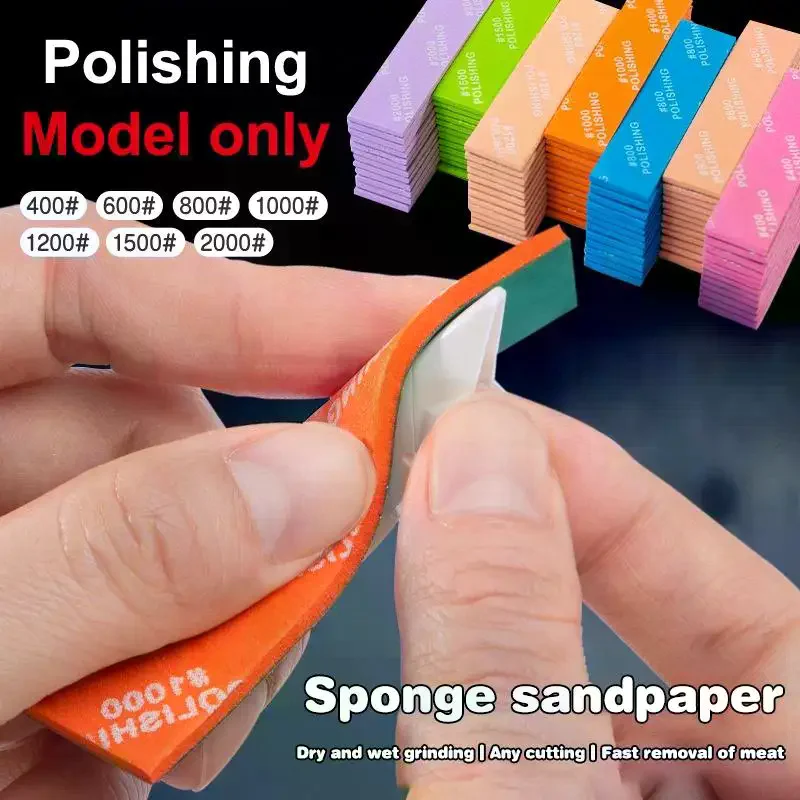 9/12Pcs Wet/Dry Sandpaper And Sponge Set Heavy Duty #400 To #2000 Mesh Multi-Mesh Plastic Model Build Grinding And Polishing Kit