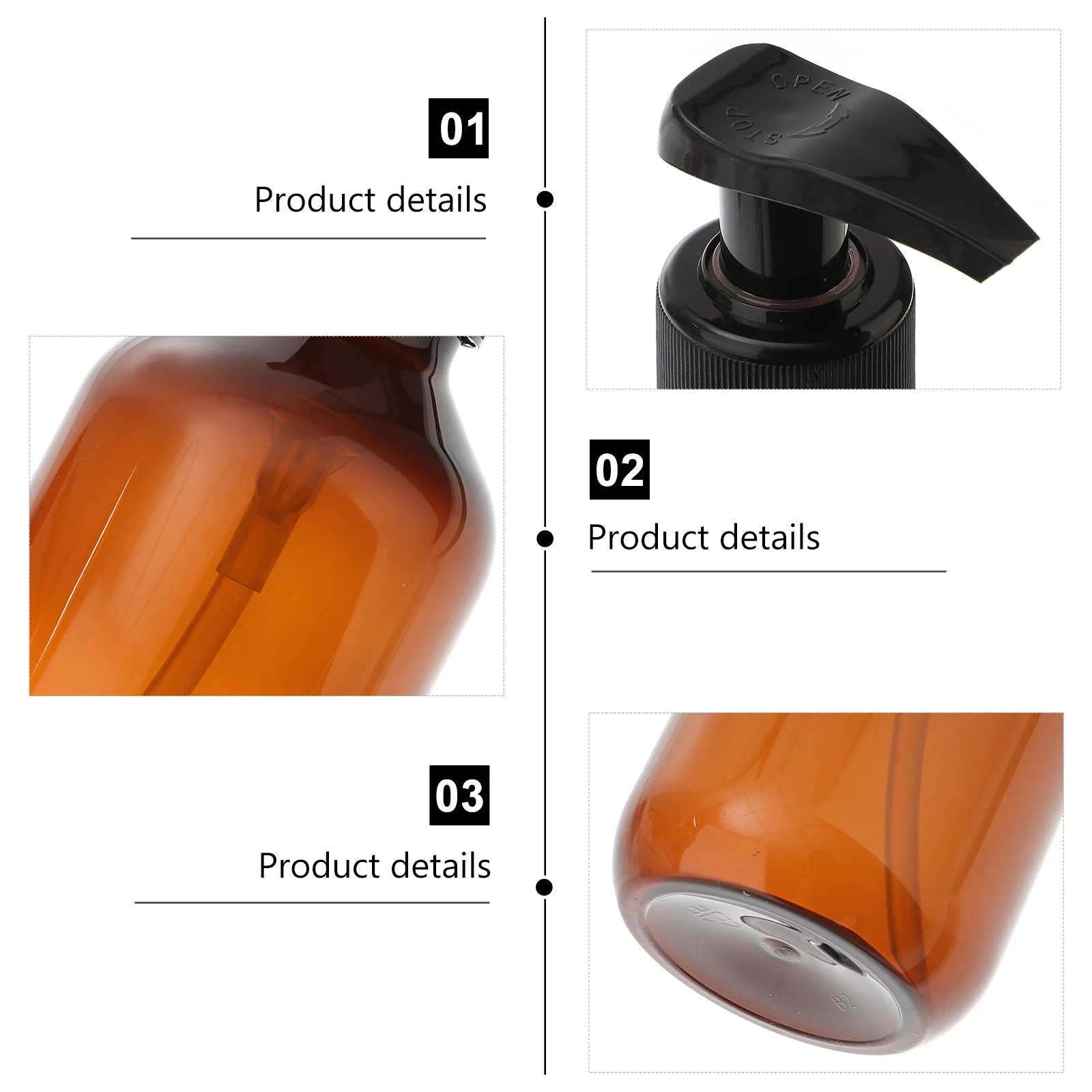 

5 Pcs Bottle Shampoo Travel Bottles Body Wash Pump Dispenser Brown Refillable Cream
