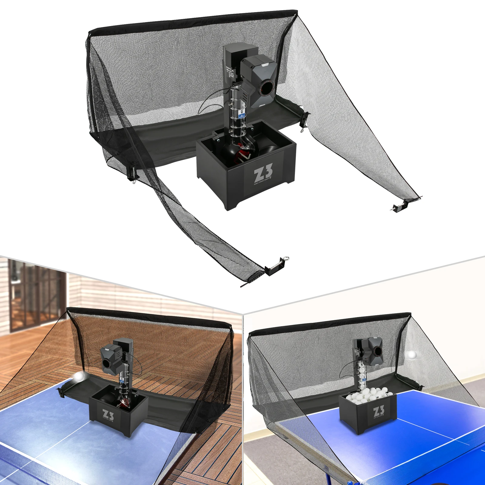 روبوت تنس الطاولة آلة بينج بونج القياسية للاتحاد الأوروبي/الولايات المتحدة مع شبكة و100 كرة لاسلكية للتحكم عن بعد آلة تنس الطاولة الأوتوماتيكية #6