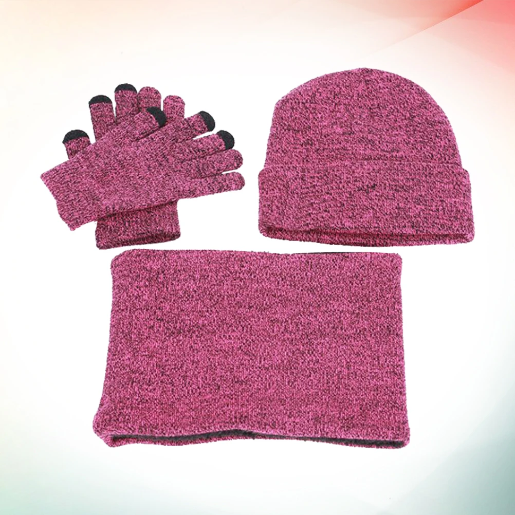 

Warm Wool Hat Beanies Scarf Fleece Knit Hood Bear Padded Scarves Knitting Women Gloves Autumn And Winter Miss