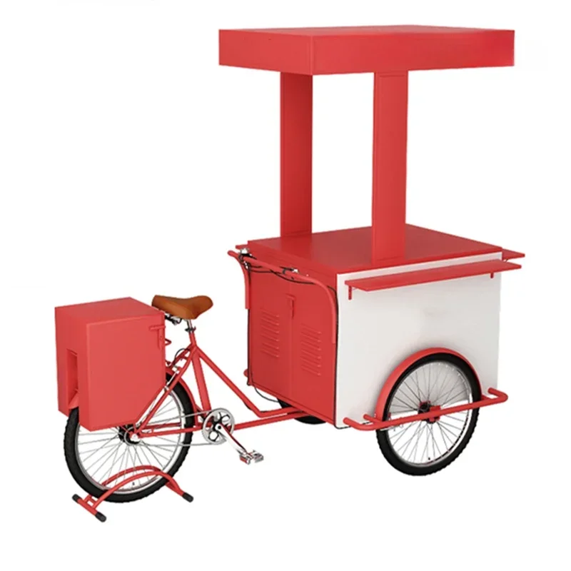 down donkey ice cream truck, mobile coffee milk tea truck, snack truck, cycling stall three wheels, parade float