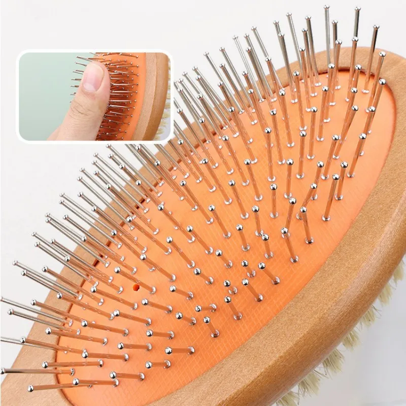 

Dog Brush Double-sided Dogs Comb Massage Cat Brush Comb Dog Grooming Pet Hair Remover Bamboo Handle Dogs Hair Combs Pet Supplies