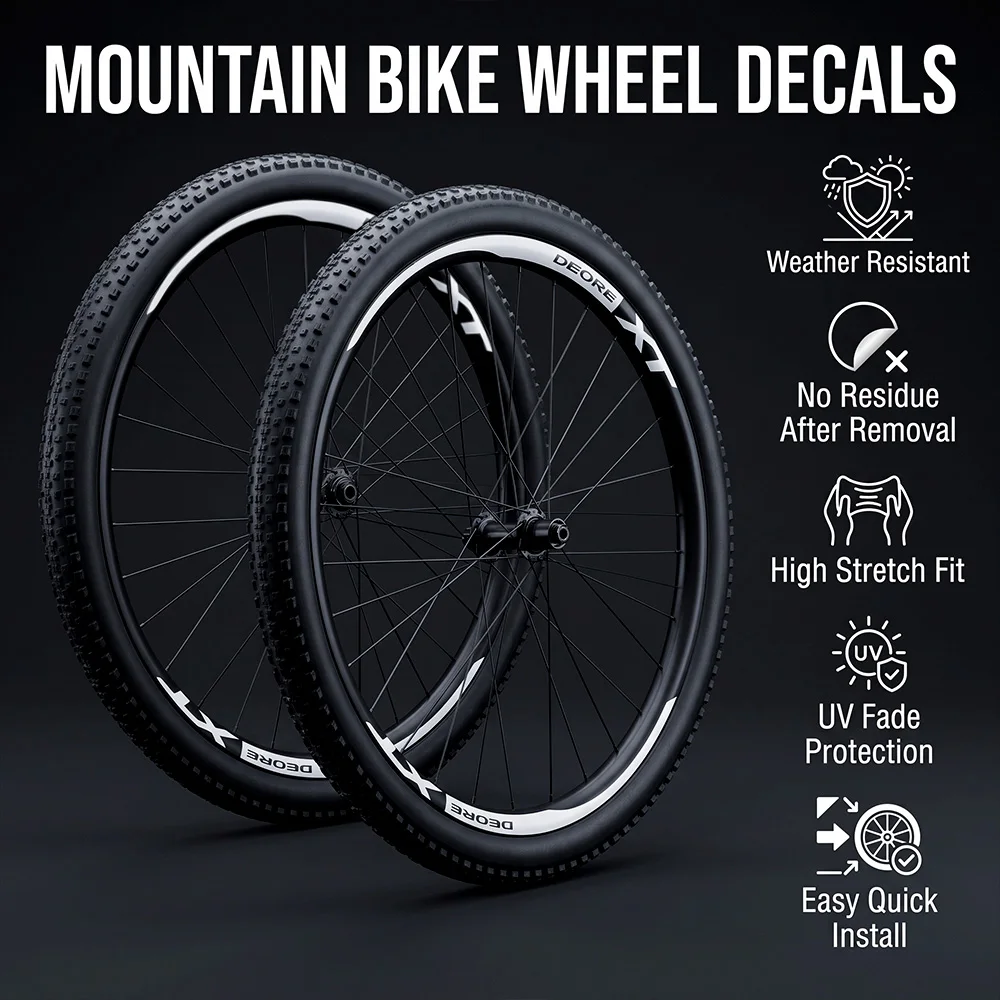 9Pcs/set DEOSE XT MTB Wheel Rim Decals Waterproof Vinyl Sticker For Mountain Bike Rim Decor Cycling Accessories