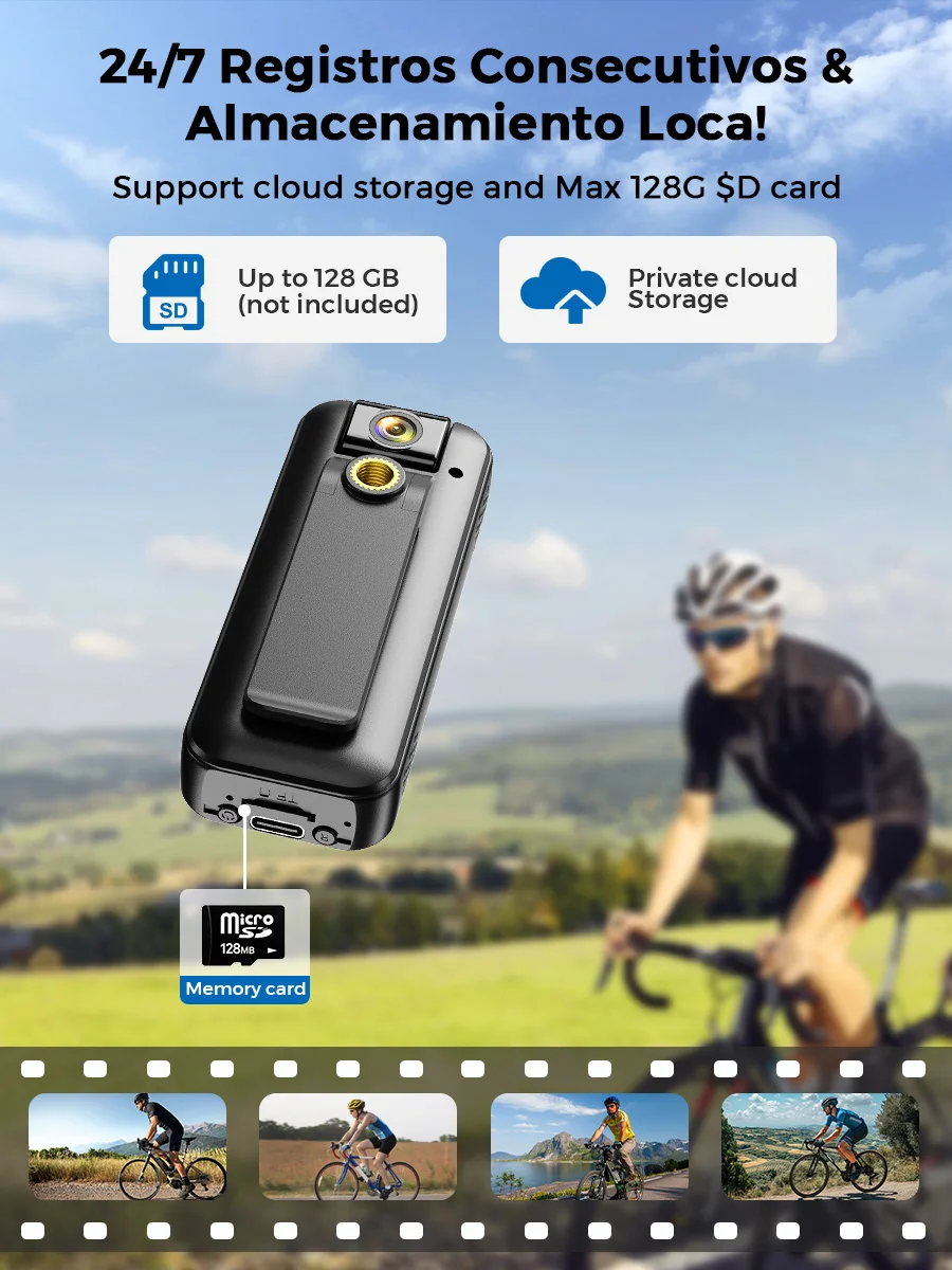 4MP HD WiFi Mini Camera Portable Digital Audio Video Recorder Police BodyCam Night Vision Sports DV Bicycle Small Camcorder ﻿