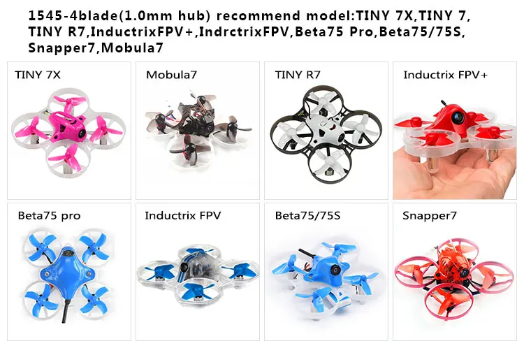 Ldarc 1,0 40mm 4-Blatt 10 Paar Propeller mm Nabe RC Drohne Inductrix Beta75x winzige GT7 Mobula7 Requisiten – Detail 4