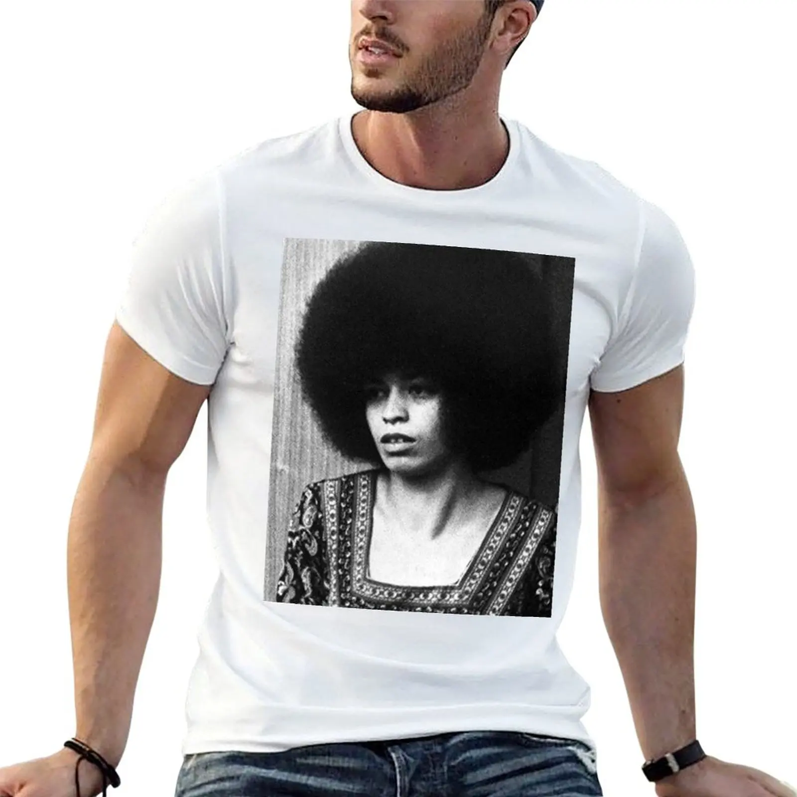 Angela Davis 60s Black Panthers T-Shirt High Elasticity Sports Tee Shirt