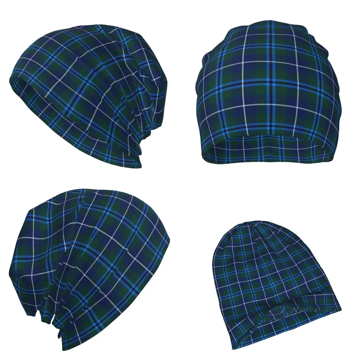 

Clan Douglas Tartan Warm Knitted Cap Hip Hop Bonnet Hat Autumn Winter Outdoor Beanies Hats for Unisex Adult