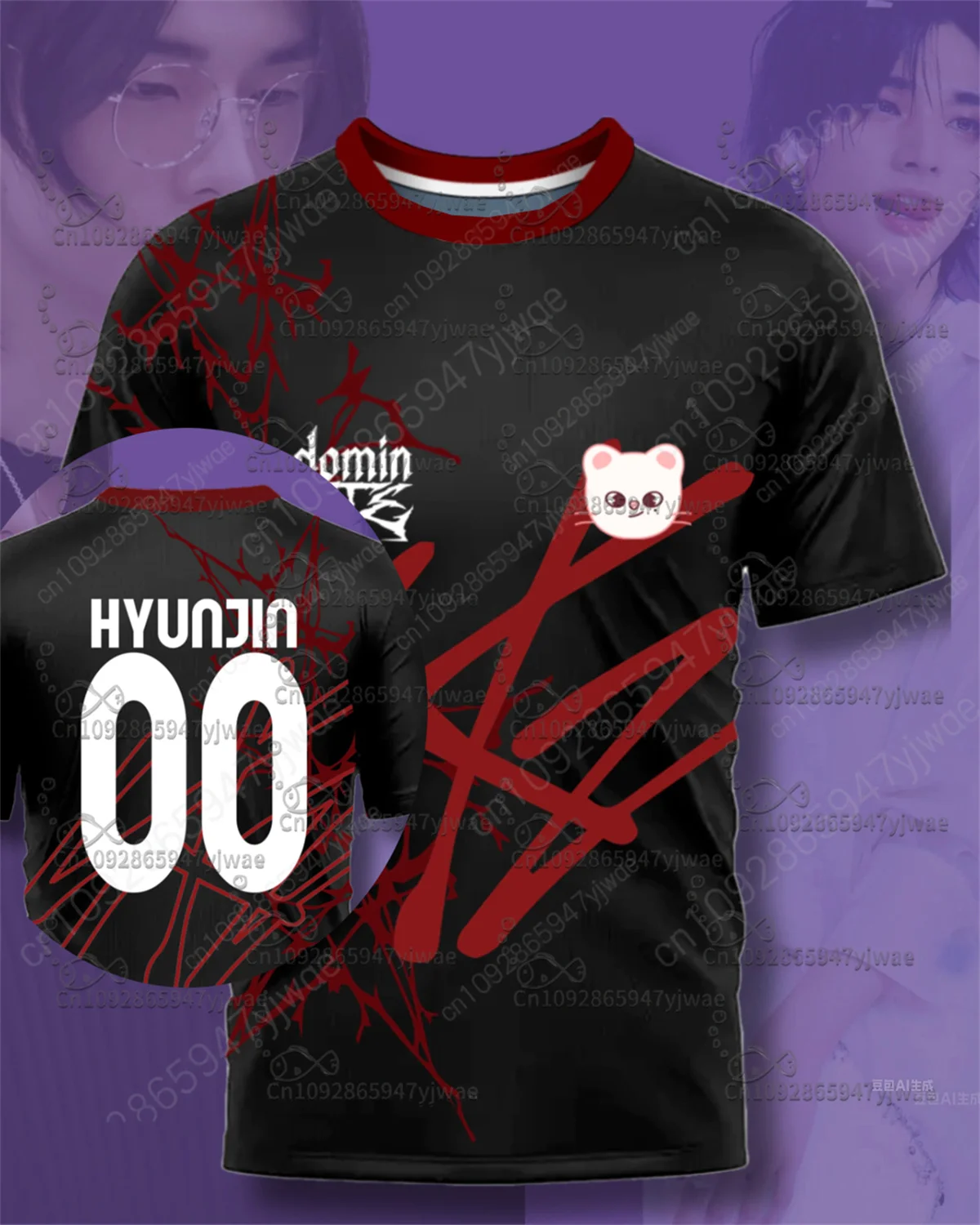 تي شيرت Kpop KARMA Felix & Hyunjin بأكمام قصيرة تي شيرت صيفي للسيدات Harajuku تي شيرت جرافيك عتيق تي شيرت أنيق ملابس الشارع الشهير #2