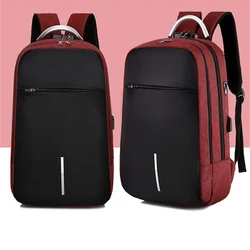 Charging Large-capacity Computer Backpack Zipper Combination Lock Headphone Hole Random Multi-function Shoulder Bag Usb Charging