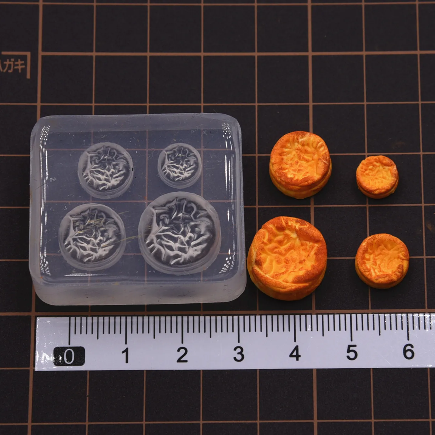 Mini 4 Different Size Basque Cake Silicone Mold Polymer Soft Ceramic Clay Food Toy Miniature Handicraft DIY Molds