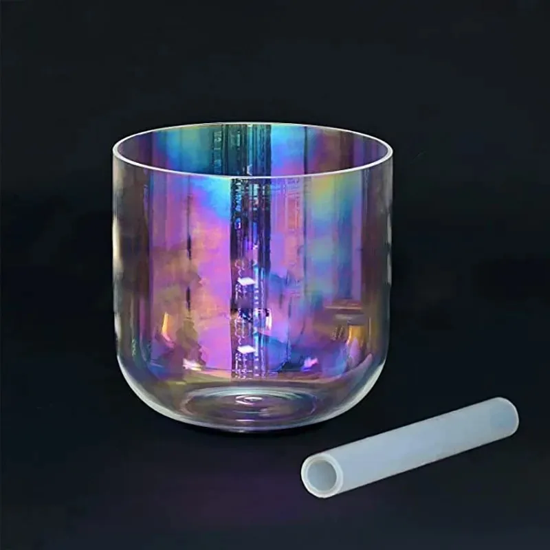 Transparent Singing Bowl Set Crystal Sound Healing Instrument Crystal Singing Bowl Therapeutic Tibetan Meditation Accessories