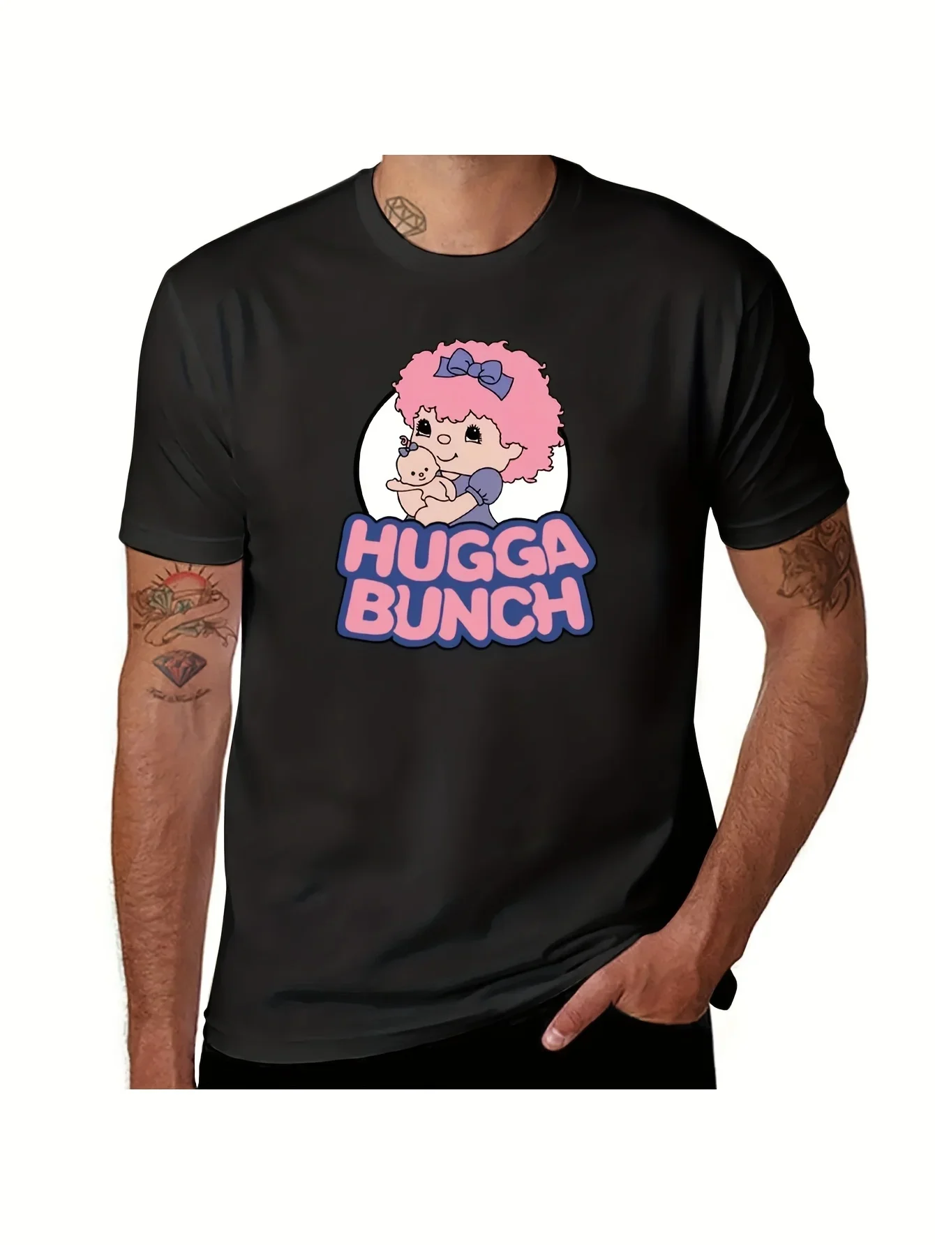 Винтажная футболка Hugga Bunch 80-х, одежда в стиле хиппи, эстетическая одежда, футболки, мужская футболка, мужской топ, одежда в стиле аниме, забавная мужская одежда