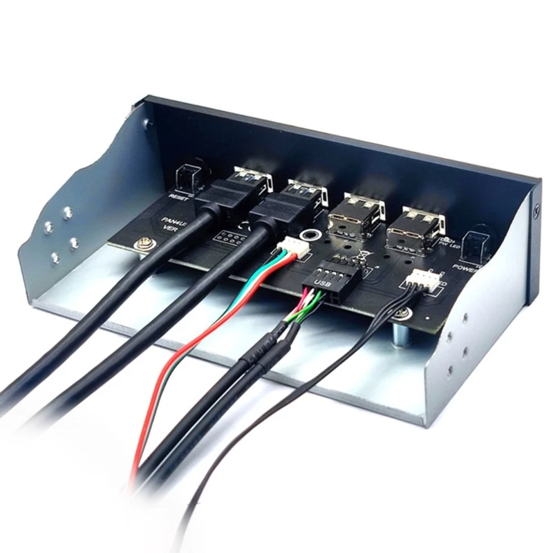 5.25 Inch USB Front Driver Board Portable 19 Pin / 9 Pin to USB USB 2.0 Hub Front Plate 4 Port CD-ROM Expansion