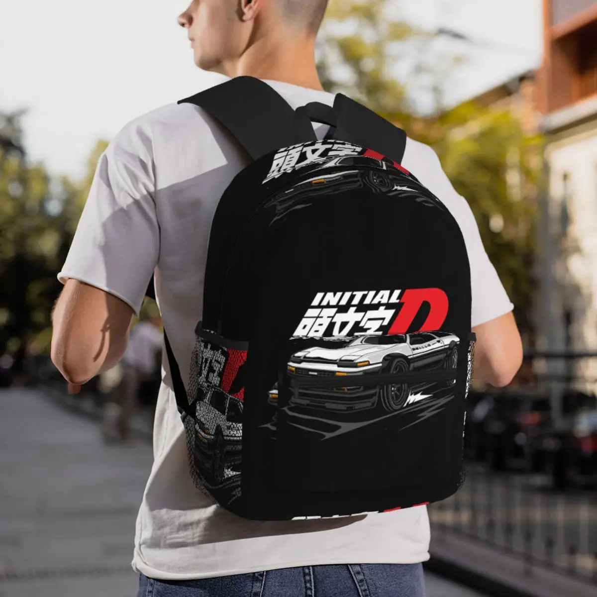 Anime Drift AE86 Initial D Backpack Student BookBag Kids School Bag Computer Shoulder Bags for Men Women
