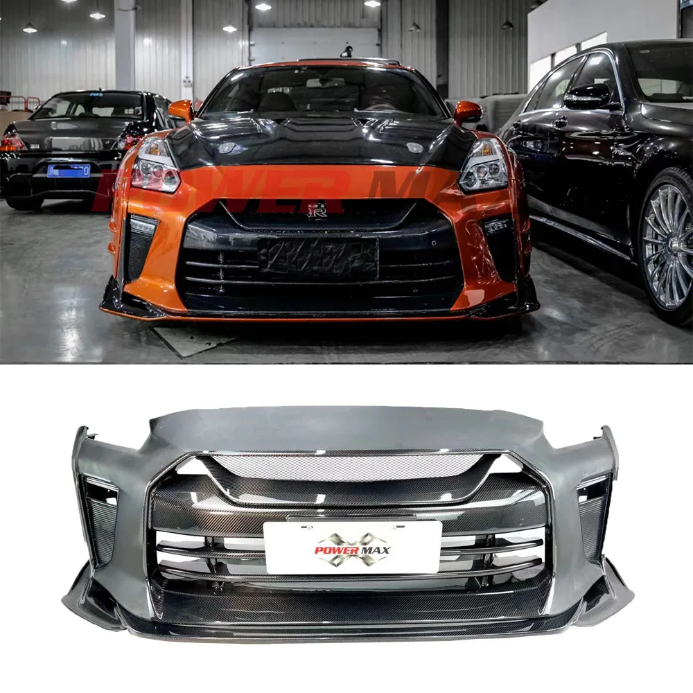 

Half Carbon Fiber Car Body Kit Front Bumper Lip For Nissan GTR R35 TS Style Front Bumper