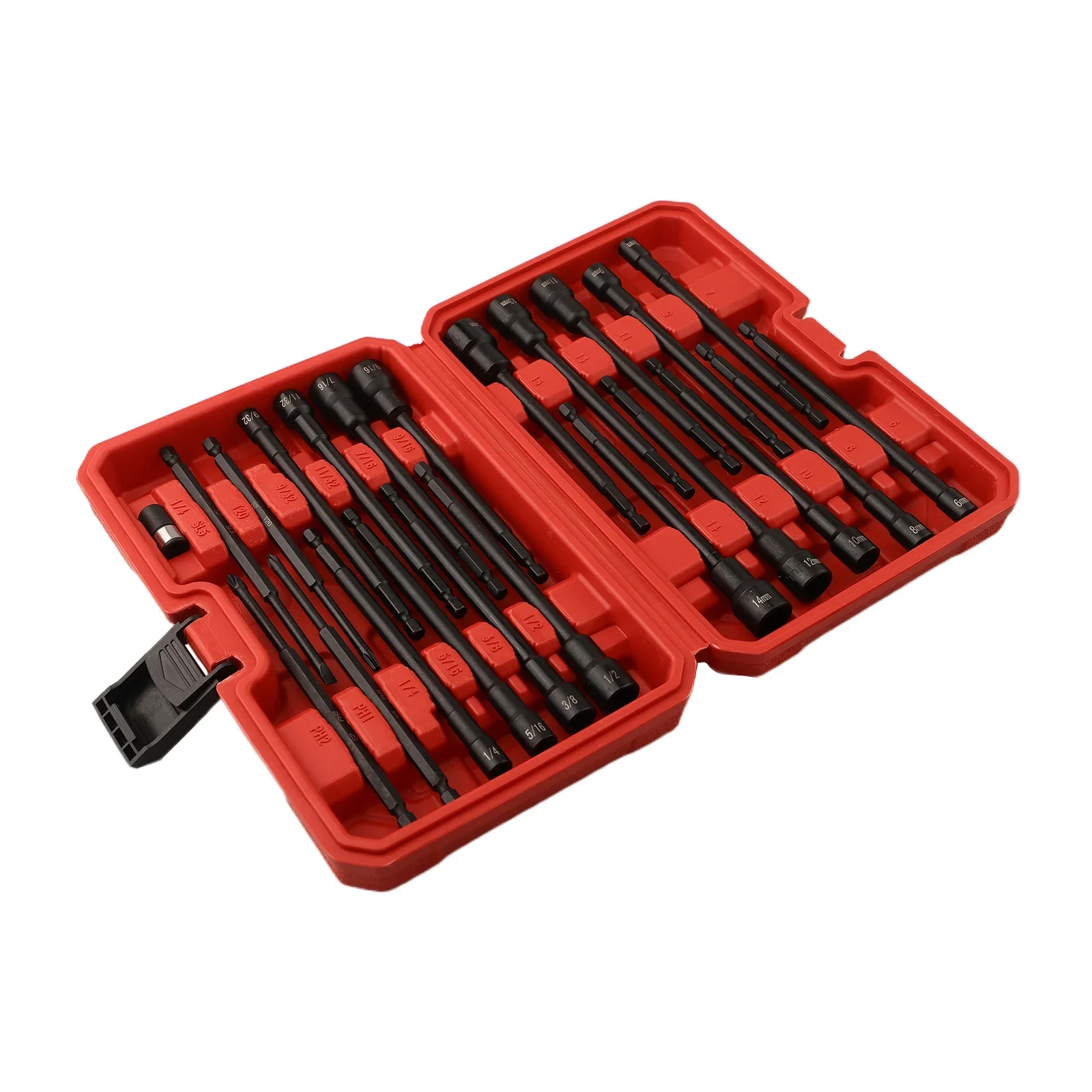 Hex Socket Nut Driver Set Socket Adapter 23pcs 150mm Extension Sleeve Easy Handling Chrome Vanadium Steel Material