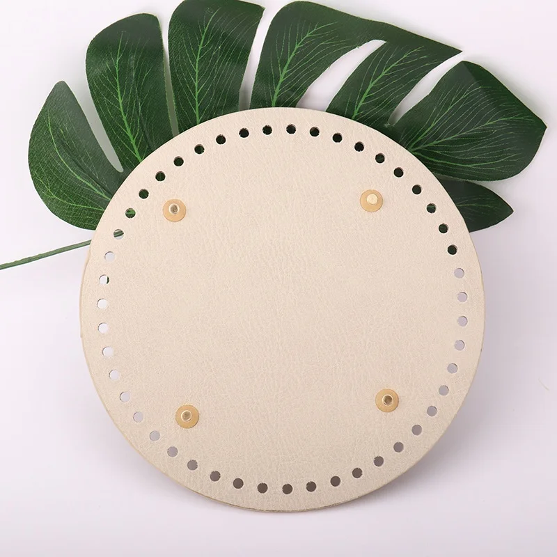 1PC Handmade DIY Imitation Leather Bag Bottom With High Quality Leather Oval Circular Bottom Base For Knitting Accessories