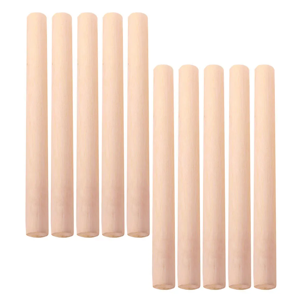 

10Pcs Wood Rolling Pin Smooth Non-Burr Surface Kitchen Tool for Dough Bread Dumpling Cake Rolling Stick Baking