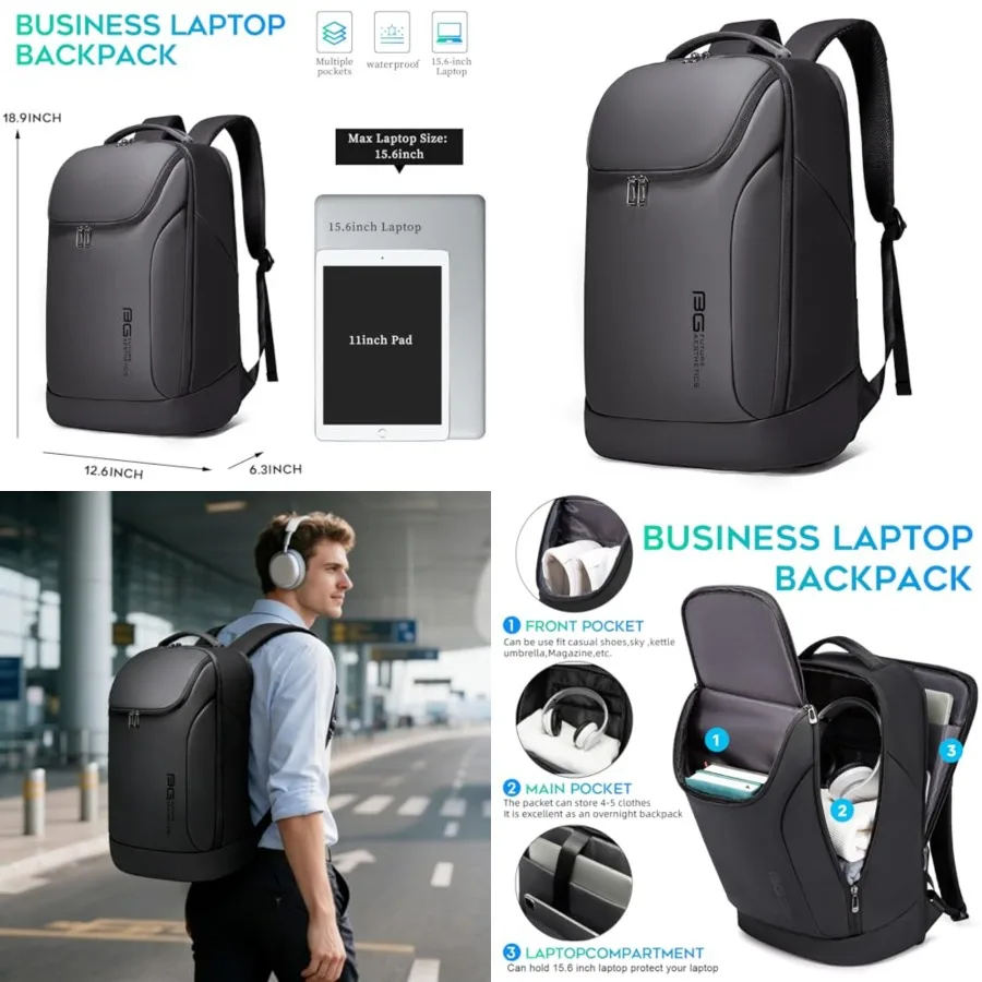 

FUTURE AESTHETICS Business Smart Backpack Waterproof for women, men, Fight Approved Durable Backpack suitable as overnight and