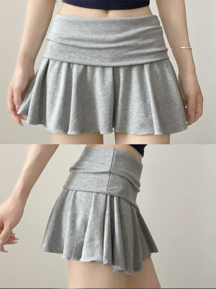 Saia de Tênis Psada Cinza Anti-Luz para o Verão, Saia  em A para Mulheres, Design Casual e Esportivo com Cintura Alta ...