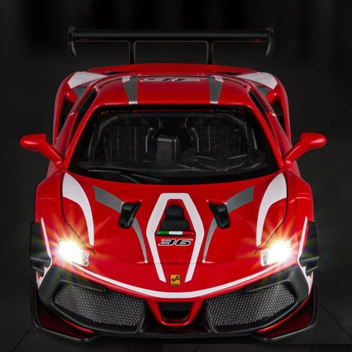 1:32 488 Supercar Legering Auto Diecasts & Toy Vehicles Auto Model Geluid En Licht Trek Auto Speelgoed Voor kinderen Geschenken