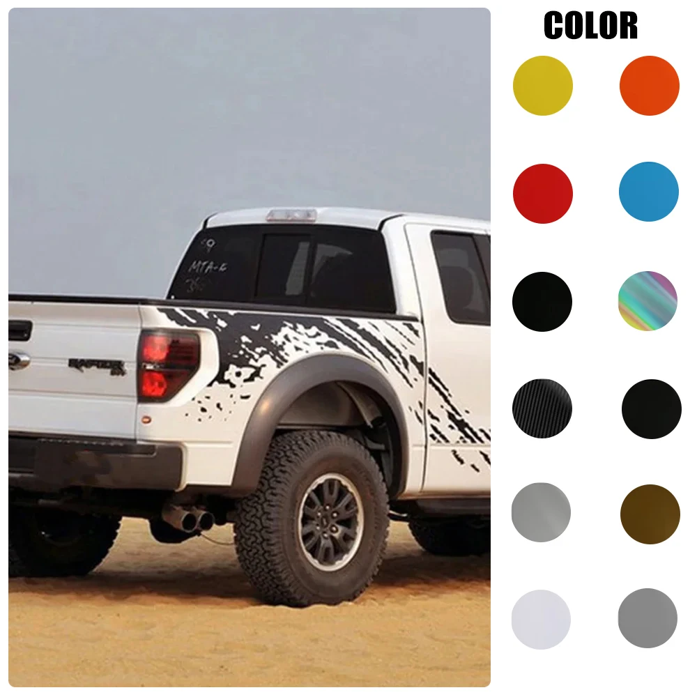 

2pcs Car Body Side Sticker For Isuzu Dmax Dodge RAM 1500 Toyota Hilux Tacoma VW Amarok Truck Splash Decoration Decal Accessories