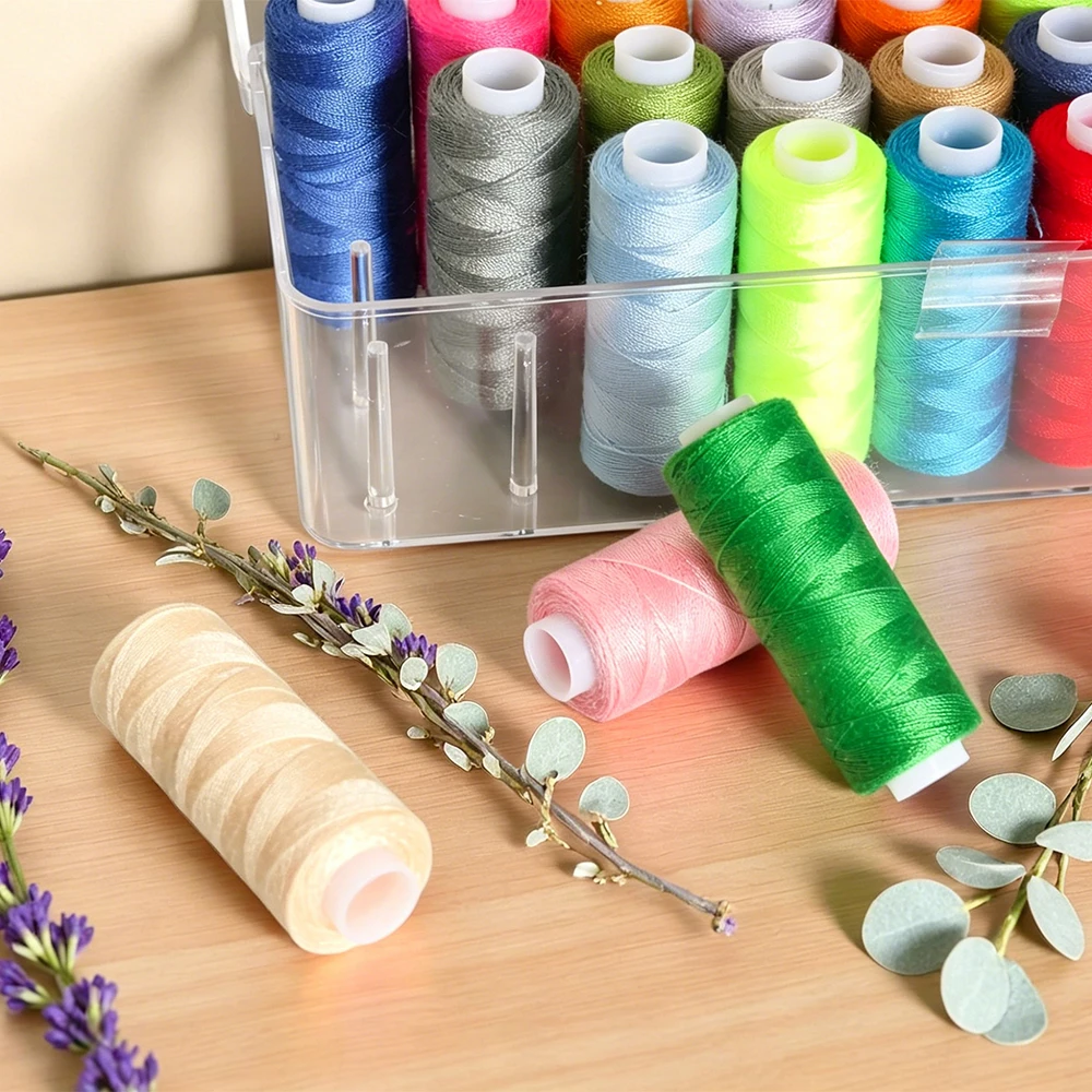27 Farben Polyester-Nähgarn-Set mit Transparenter Aufbewahrungsbox – Detail 6