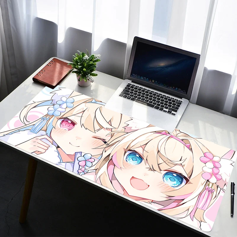 

Desk Mat Mousepad Anime Mouse Pad PC Hololive Mococo Fuwawa Abyssgard Accessories Gamer Keyboard Pad Gaming Extended Mats