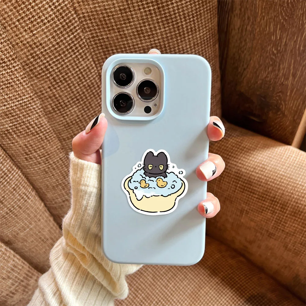 50 قطعة الكرتون مضحك القط الأسود الكتابة على الجدران ملصقات الغيتار دفتر الأمتعة DIY بها بنفسك مقاوم للماء الأطفال القرطاسية ملصقات