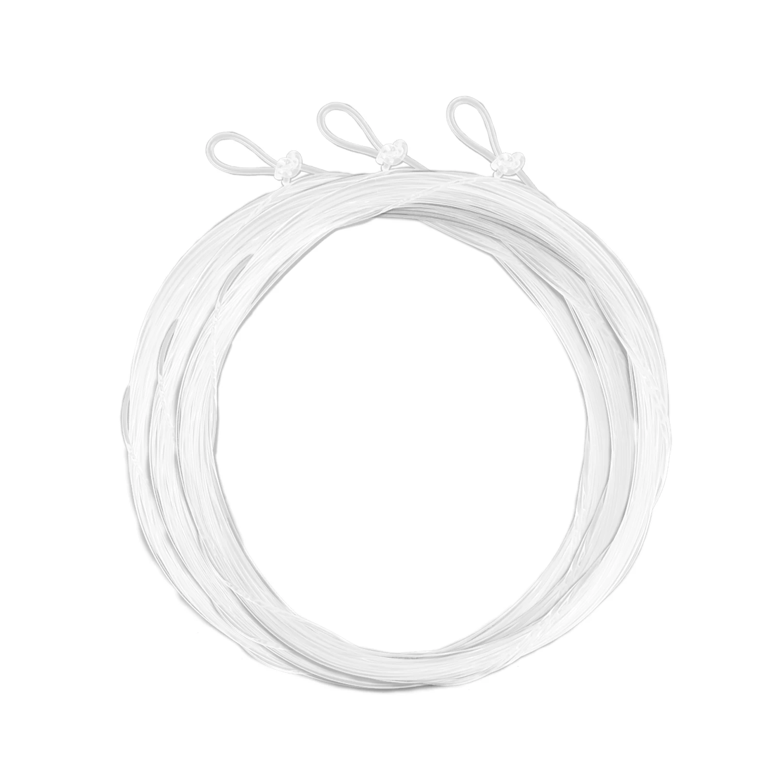 SF 3 adet/torba 15FT, 2 adet/torba 12FT naylon somon konik lideri önceden bağlı döngü ile sinek olta 15/18/21/26LB