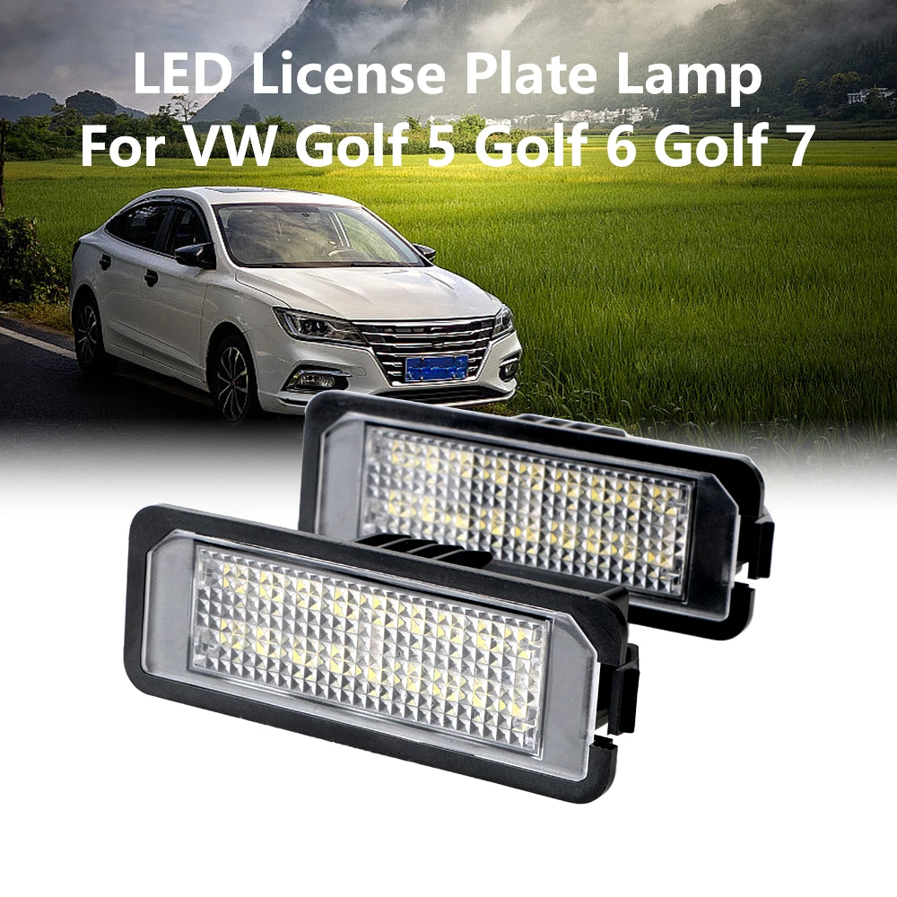 12V 7000K Led Number License Plate Light Kit For VW Golf 5 Golf 6 Golf 7 Canbus Error Free Car-Styling 2Pcs