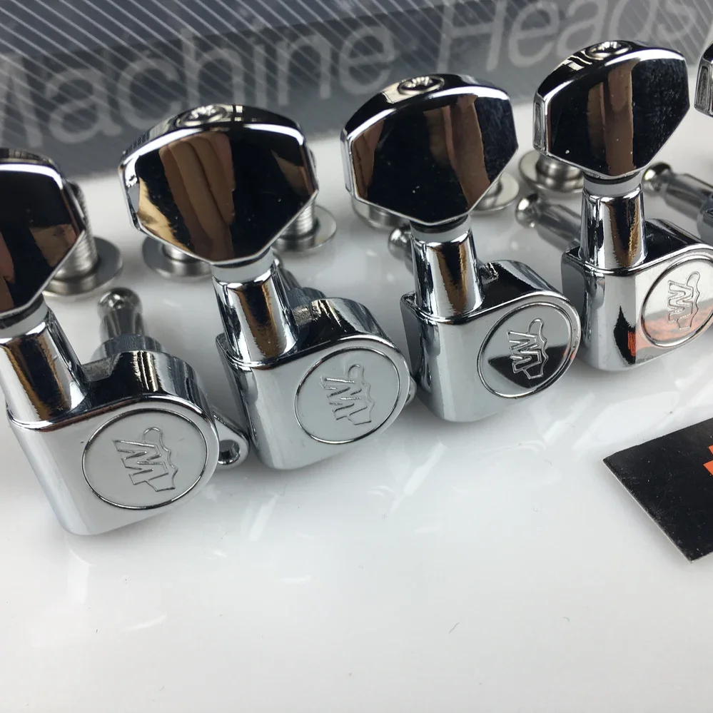 Wilkinson WJN-07 Electric Guitar Machine Heads Tuners for Chrome Silver Tuning Pegs ( With packaging )