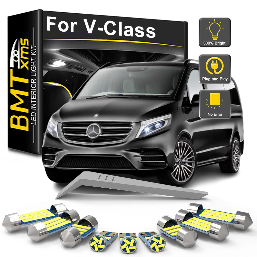 

BMTxms 10Pcs LED Interior Light Kit For Mercedes Benz V Class W447 V200 V220 V250 V300 2015 2016 2017 2018 Car Bulb Trunk Lamp