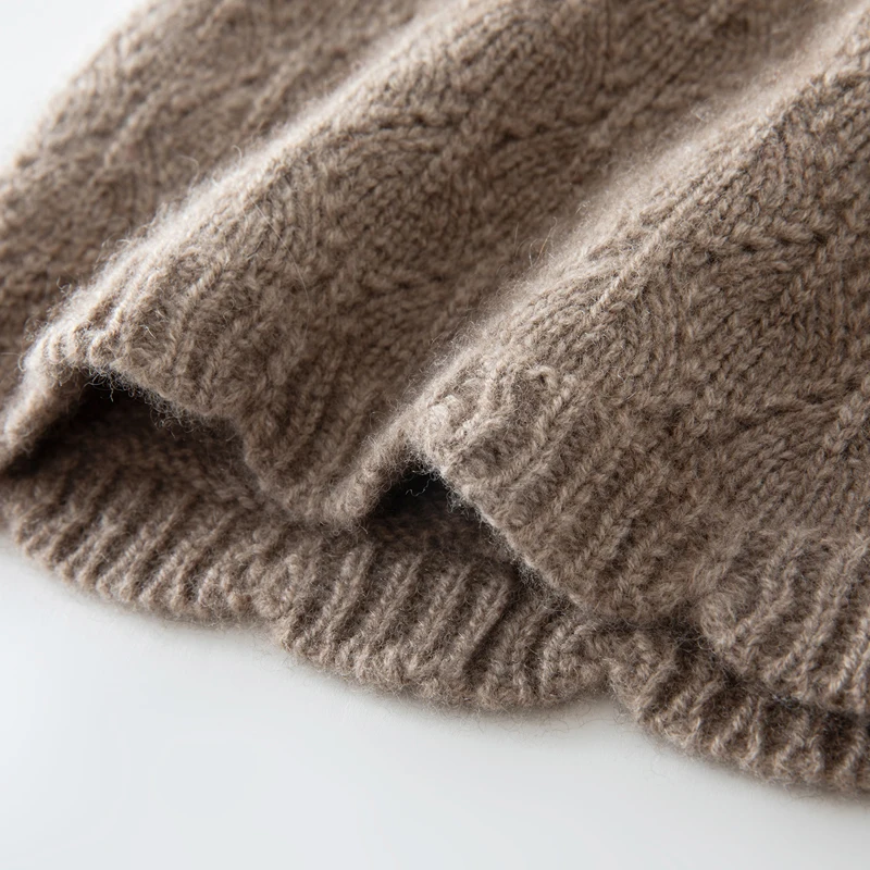 New Winter Hat Women Soft Warm Pure Cashmere Knitted Jacquard Solid Color Adult Casual Beanie Hats Autumn Fashion Pullover Cap