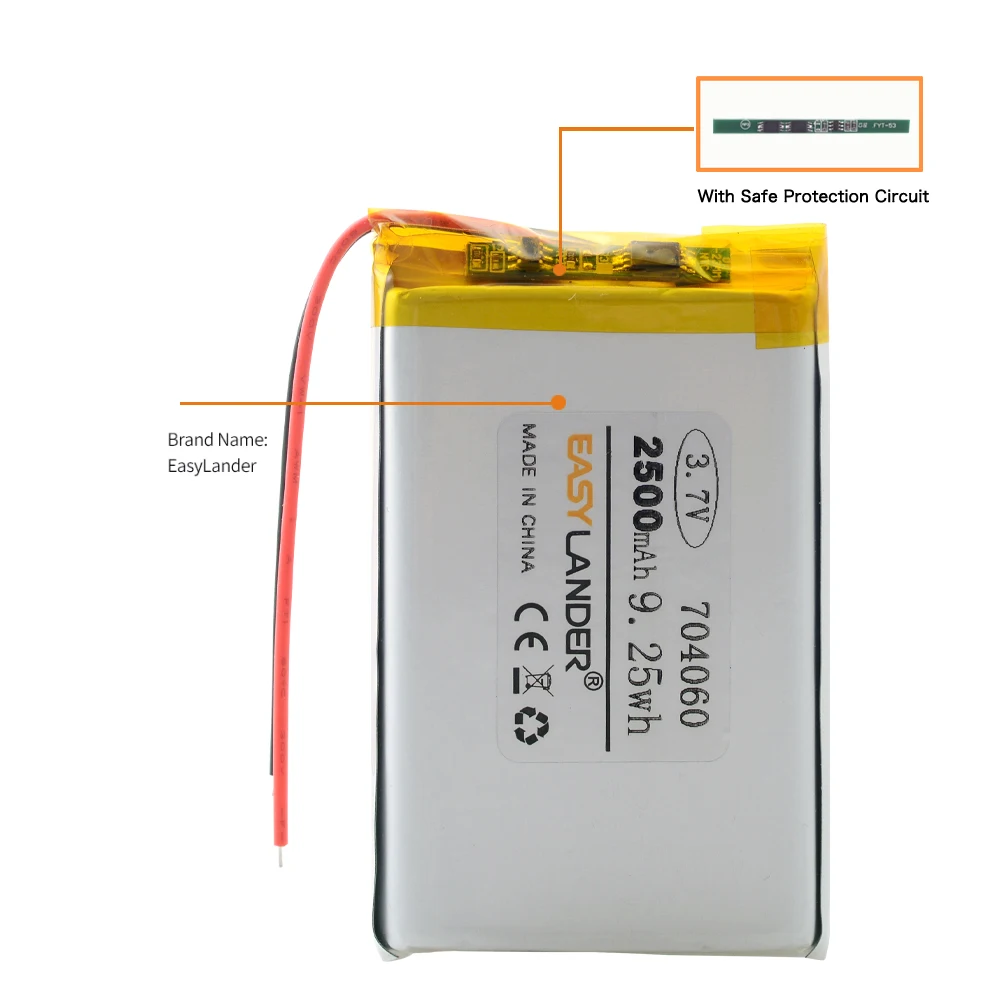3,7 В 2500 мАч 704060   Батареи Литий-ионная полимерная аккумуляторная батарея для планшетных ПК Power Bank GPS Mp3 Mp4