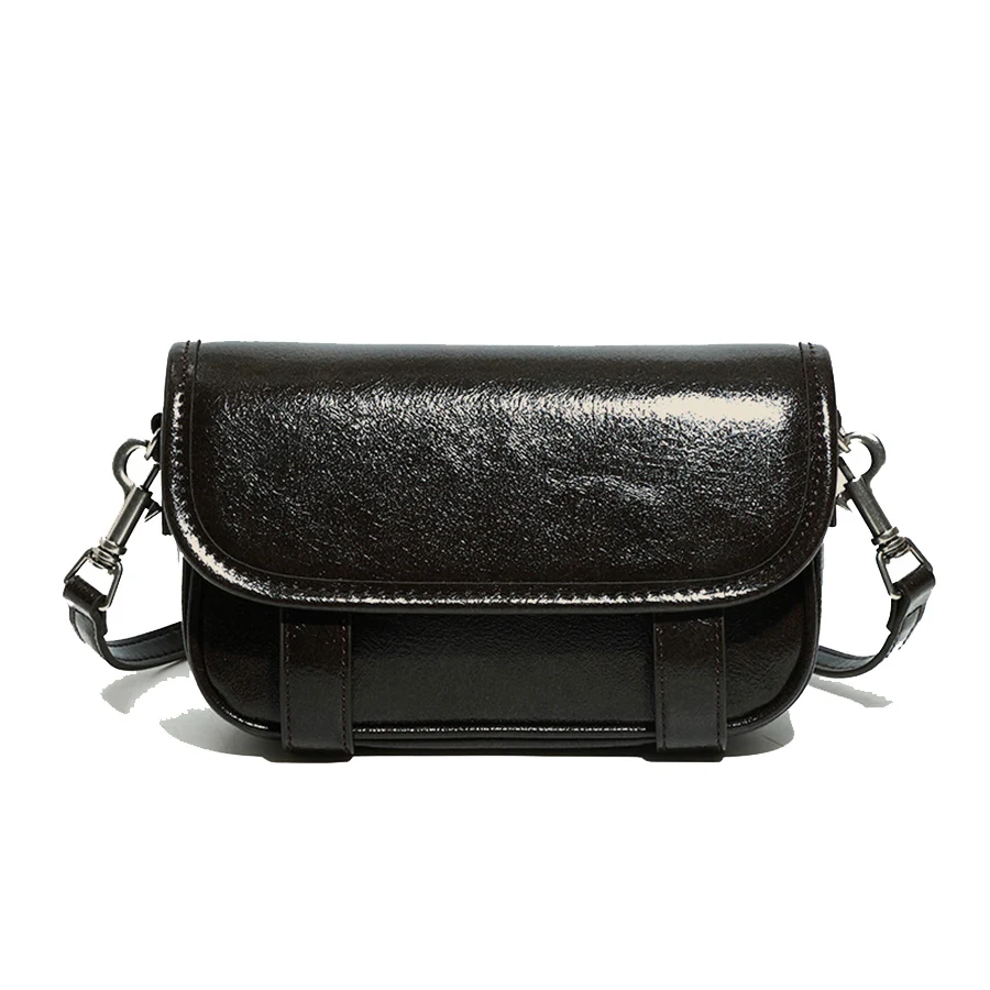 

High Quality Soft PU Leather Commuter Handbag Purse Black Shoulder Crossbody Bags Flap Messenger Small Tote for Women Girls Sac